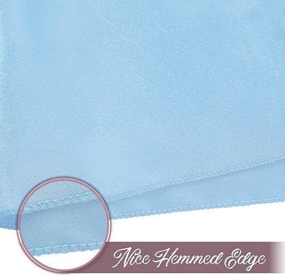 50 Pieces Light Blue Satin Napkins, 17" x 17" Square Table Napkins, Silky Soft Smooth Washable Napkins for Restaurant, Weddings, Dinner, Party Decoration