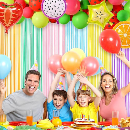 Pastel Tinsel Curtain Party Backdrop - GREATRIL Pastel Color Foil Fringe Curtain Photo Booth Streamers for Birthdays Easter Baby Bride Shower Unicorn Girls Party Decorations