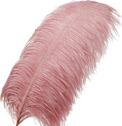 Larryhot Pink Ostrich Feathers Bulk- 16-18 inch 10pcs Feathers for Cfafts,Wedding Party Centerpieces, and Home Decorations (Lotus Pink)