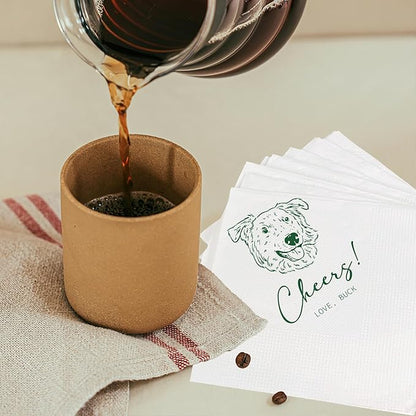 Luxury Custom Pet Wedding Cocktail Napkins, Personalized Wedding Napkins, Cocktail Bridal Shower Decor, Bridal Shower Decorations, Engagement Party Style 7