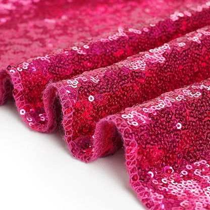Eternal Beauty Hot Pink Sequin Backdrop, 6x8 Ft Glitter Background Curtains for Shimmer Photography Party Wedding Birthday Back Drop Decor