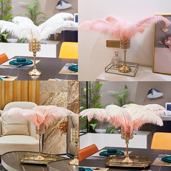 Happy Feather 16-18 inch Purple Ostrich Feathers Craft for Wedding Party Centerpieces Home Decoration DIY Craft Pack of 10