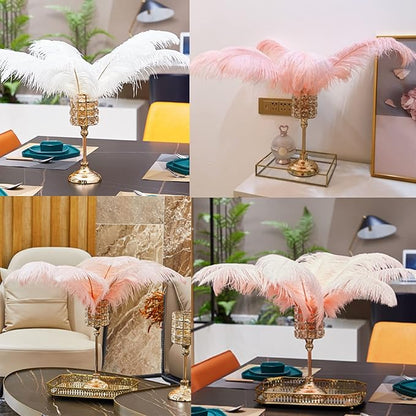 Happy Feather 16-18 inch Green Ostrich Feathers Craft for Wedding Party Centerpieces Home Decoration DIY Craft Pack of 10
