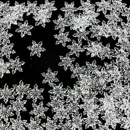 HappyFiller Sensory Bin Filler Gems 114 PCS Clear Mini Acrylic Snowflake No Holes Crystal Centerpieces for Vase Fillers,Home Decorations,Winter Table Scatters,Crafts,10 OZ