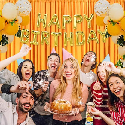 10 x 7 Feet Orange B Backdrop Curtain for Partie, Background Curtains for Photoshoot, Birthday, Wedding, Halloween, Thanksgiving, Christmas, New Year Party Decorations 5Ft x 7Ft, 2 Panels