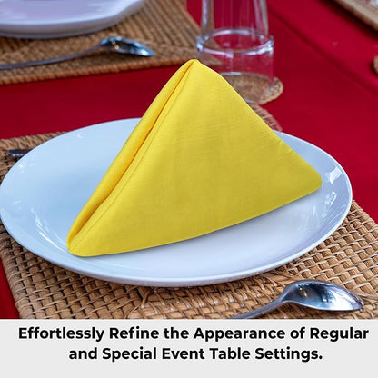 Urban Villa Yellow Napkins Solid Set of 12 Cloth Dinner Napkins Size 20x20 Inches Cloth Napkins 100% Cotton with Mitered Corners Ultra Soft Dinner Napkins