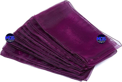 MDS Pack of 75 PCS Organza Chair Sashes Wider Dining Chair Bows Ribbon Tie Back for Wedding Party Birthday Bridal Shower Reception Event Banquet Home Chair Cover Decoration - Eggplant