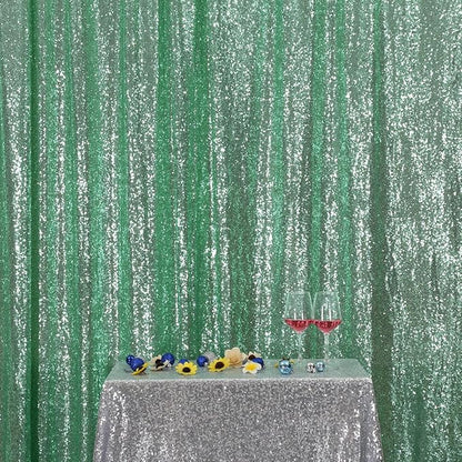 Poise3EHome Mint Green Sequin Backdrop, 10Ft x 10Ft Glitter Photography Background Curtains, Sequence Drapes for Party Baby Shower Wedding Birthday Christmas Thanksgiving Halloween Decoration