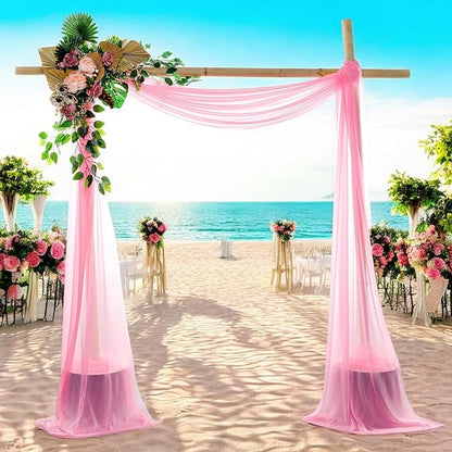 MDS Halloween Chiffon Draping Fabric - 1 Panel, 30" Wide x 30ft Long - Sheer Spooky Arbor & Canopy Drapery for Haunted House Backdrops, Party Ceilings, DIY Costumes & Themed Events - Coral