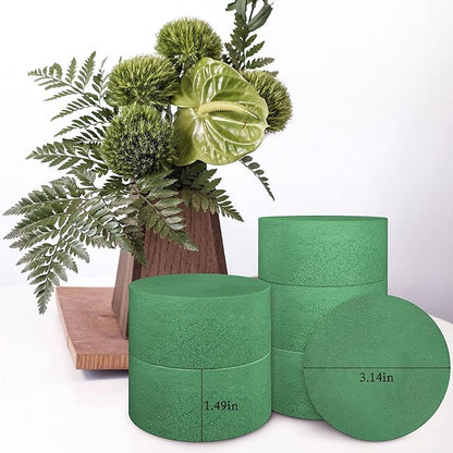 6 Packs Round Floral Foam Blocks，3'' Large Dry Floral Foam for Artificial Flowers,Flower Foam Blocks for Wedding Aisle Flowers Party Decoration