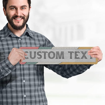 Custom Sign, Custom Street Sign, 11 Font Colors, 13 Font Styles, 4 Hole Options, 22 Sizes, 4x18 Inches, Rust Free DiBound, Fade Resistant, Made in USA by My Sign Center (Fauxsaic 2)