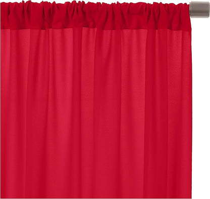 AK TRADING CO. 10 feet x 10 feet Polyester Backdrop Drapes Curtains Panels with Rod Pockets - Wedding Ceremony Party Home Window Decorations - RED (DRAPE-5x10-RED)