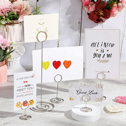 Teling 36 Pieces Table Number Holders 3 Size Place Card Holder Name Numbers Menu Memo Note Card Picture Photo Clip Stand Table Sign for Wedding Anniversary Party Display(Silver)