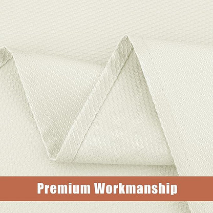 Fitable 2 Pack Beige Round Table Cloth - 60 inch in Diameter - Stain and Wrinkle Resistant Textured Fabric Tablecloth for Dinner, Party, Banquet, Event