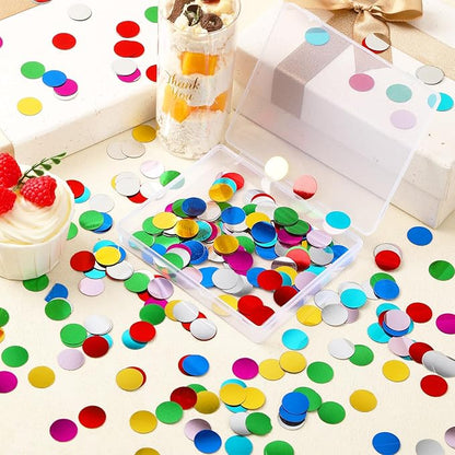 MARFOREVER Multicolor Foil Confetti, Glitter Round Confetti Rainbow Circle Dots Birthday Table Scatter Sequin Sprinkles for Party Wedding Bachelorette Baby Shower Festival Supplies