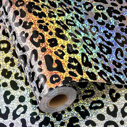 Yarcony Leopard Wrapping Paper Roll, Bold Animals Prints Wrapping Paper, Glitter Black White Cheetah Gift Wrap w/Metallic Shine for Birthday, Graduatios, Bachelorette, Christmas (17 Inch X 33 Feet)