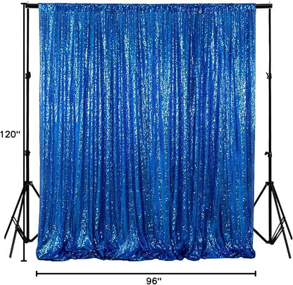 ShinyBeauty Sequin Backdrop Royal Blue 8FTx10FT Glitter Backdrop Photography Background 96Inchx120Inch Blue Shimmer Sequin Fabric Photo Booth Backgrounds for Wedding Banquet Graduation Prom Event