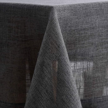 maxmill Flaxy Faux Linen Table Cloth with 2-Tone Slubby Texture Wrinkle Free Anti-Shrink Soft Tablecloth for Kitchen Dining Tabletop Outdoor and Indoor Use Rectangle 60 x 104 Inch Charcoal