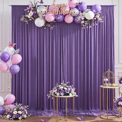 CO-AVE Wrinkle Free Purple Backdrop Curtains for Party Background, Purple Photo Curtains Backdrop Drapes 2 Panels Back Drop Cloth for Wedding Birthday Photography Baby Shower Decor,10ftx10ft
