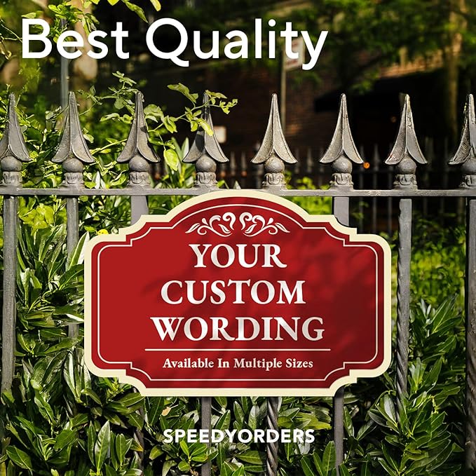 Custom Decorative Outdoor Metal Sign - Personalized Aluminum Driveway Waterproof Sign Made in USA - Design 2 Red Brick 24x18 In
