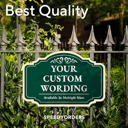 Custom Decorative Outdoor Metal Sign - Personalized Aluminum Design - 36x24 Forest Green