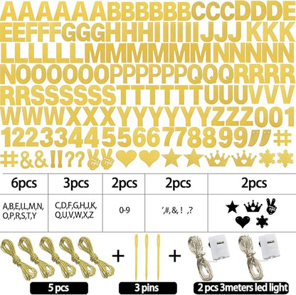 167Pcs DIY Glitter Customizable Banner Kit Custom Banner Happy Birthday Personalized Letter Banners Decor for Christmas Baby Shower Birthday Party Decorations Supplies(Glitter Gold）
