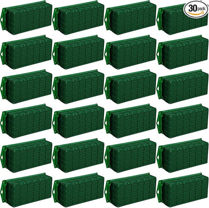 Boao 30 Pieces Floral Foam Cage Holder with Floral Foam for Fresh Flowers Cage Bowl for Table Centerpiece Flower Arrangement, Rectangle, 11.8 x 4.7 x 3.1 Inch