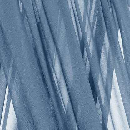 Dusty Blue Fall Elegant Arch Draping Fabric 2 Panels Outdoor 29" × 20Ft Sheer Chiffon Curtain Drapes for Wedding Ceremony Birthday Party Garden Brunch