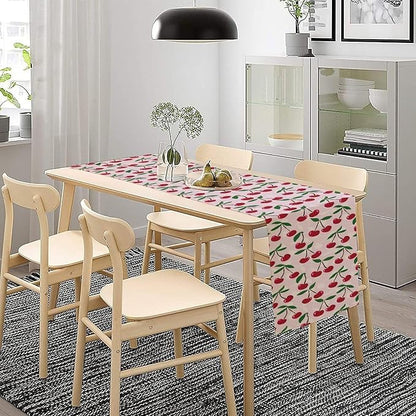 Cherry Table Runner,Spring Summer Fruit Table Runner for Kitchen Dining Table Home Party Decoration 13x120 Inch