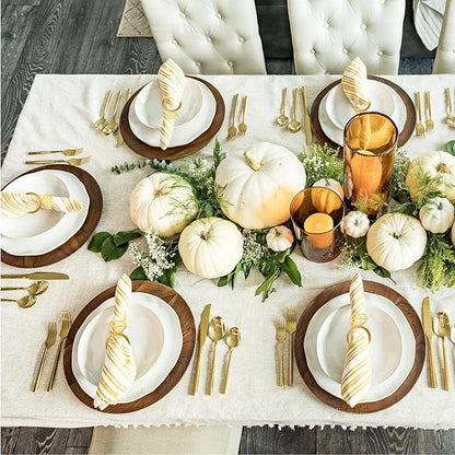 Edussy Gold Napkin Rings Set of 12,Acrylic Mirror Diamond Napkin Ring Holders for Wedding Centerpiece Table Decorations, Bridal Brunch,Family Dinner, Bridal Shower or Anniversary Decor