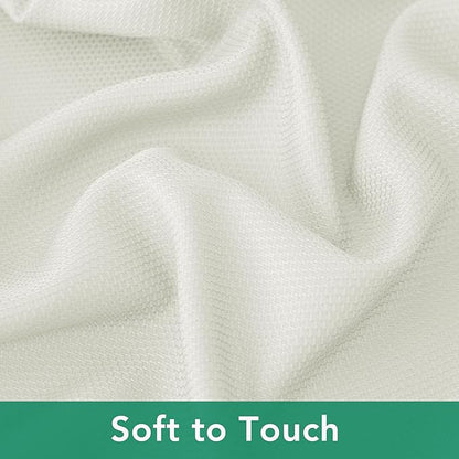 Biscaynebay Textured Fabric Tablecloths Round 60", Ivory Water Resistant Table Cloth Small Circle Folding Table Covers for Dining, Kitchen, Wedding, Parties etc. Machine Washable