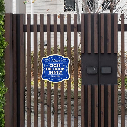 Custom Decorative Outdoor Metal Sign - Personalized Aluminum Driveway Sign, Waterproof, Made In USA - Design 3 Blue Steel 8x8 In