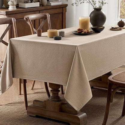 MIULEE Brown Linen Tablecloth 60x104 Inch Rectangle Table Cloth Waterproof,Stain Resistant & Wrinkle Resistant for Dining Party Wedding