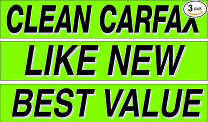 Ez-line Vinyl Windshield Stickers 3 Dozen 15 Inch Chartreuse Slogan Dealership Pro Pack for Car Lots (EZ115-Pack10)