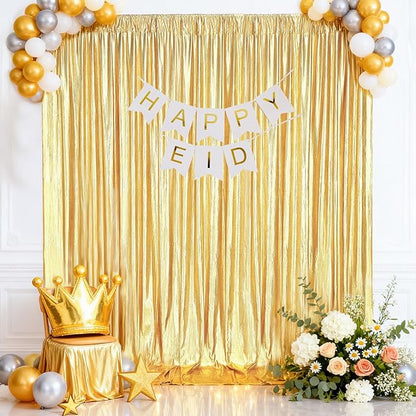 Gold Backdrop Background Party Decortaions - 9.6x8FT Sequin Backdrop Curtains for Hallowee Christmas Graduation Birthday Decor