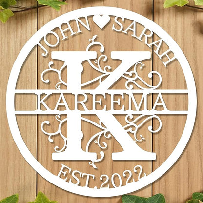 Personalized Last Name Metal Signs - Custom Metal Signs - Split Letter Monogram - Family Sign- Wall Art - Outdoor Wall Decor - Housewarming Gift for Couple - Personalized Wedding Gift