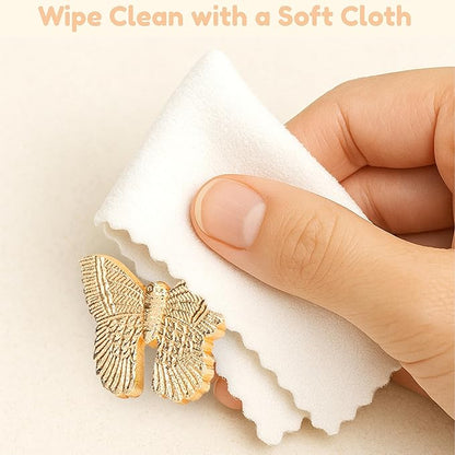 12 Pcs Gold Napkin Rings Set - Lightweight Metal Butterfly Bling Napkin Rings Guest Napkin Buckle for Wedding, Party, Gathering, Dinner, Table, Banquet, Decoration, Gifting - CLEENTABLE