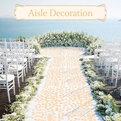 300pcs Cream Rose Silk Petals for Wedding, Bridal Shower Decor, Flower Girl Basket, Table Centerpieces, and Romantic Night Scatter