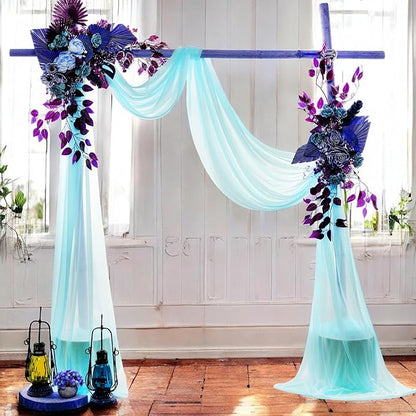MDS Halloween Chiffon Draping Fabric - 1 Panel, 30" Wide x 50ft Long - Sheer Spooky Arbor & Canopy Drapery for Haunted House Backdrops, Party Ceilings, DIY Costumes & Themed Events - Teal