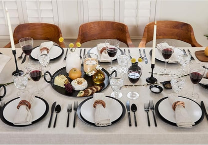 Solino Home Light Natural Linen Tablecloth 60 x 132 Inch - Classic Hemstitch, 100% Pure Linen Rectangular Tablecloth - Machine Washable Table Cloth for Fall, Autumn, Thanksgiving, Christmas, Holiday
