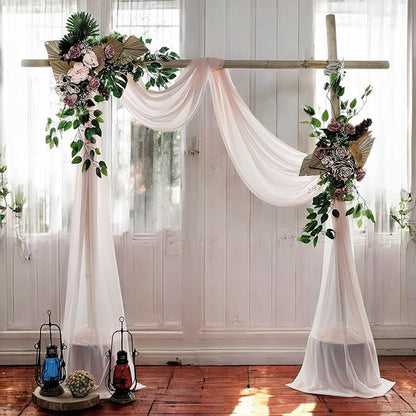 MDS Halloween Chiffon Draping Fabric - 2 Panel, 30" Wide x 50ft Long - Sheer Spooky Arbor & Canopy Drapery for Haunted House Backdrops, Party Ceilings, DIY Costumes & Themed Events - Nude