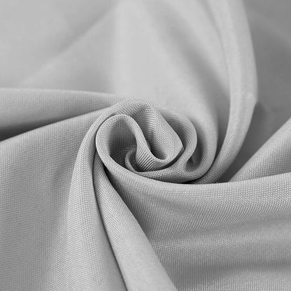 108 inch Round Tablecloth Washable Polyester Table Cloth Decorative Table Cover for Wedding Party Dining Banquet（108 inch,Silver）