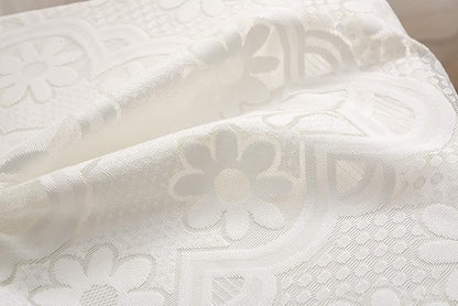 HOMECOOL Square Small Table Cloth - Ivory Crochet Tablecloth for Round Coffee Table 35 X 35 Inch - Sunflower
