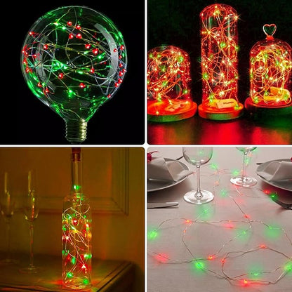 3 Pack Fairy Lights Battery Operated with Remote Control Timer, 26 FT 80 LED String Lights Outdoor Indoor, 8 Mode Twinkle Lights for Christmas Party Wedding Birthday Bedroom Décor (Red and Green)