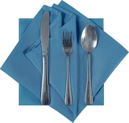 Cloth Napkins 20x20 inch Washable Polyester Dinner Napkins Soft Table Napkins for Wedding Party Dining Banquet(Mediterranean Blue,50PCS)
