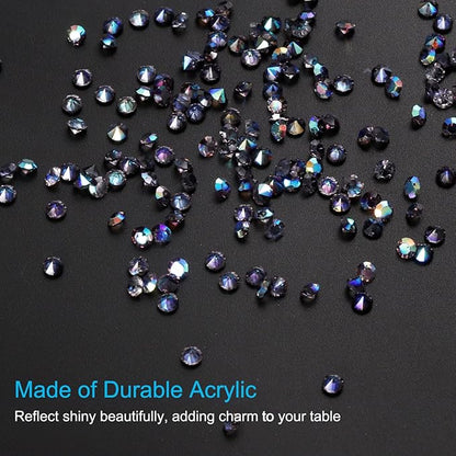 PATIKIL 14000Pcs Wedding Table Scatter Confetti Crystals 3mm Acrylic Diamonds Vase Fillers Gems for Table Centerpiece Decorations Bridal Shower Party, Navy Blue AB
