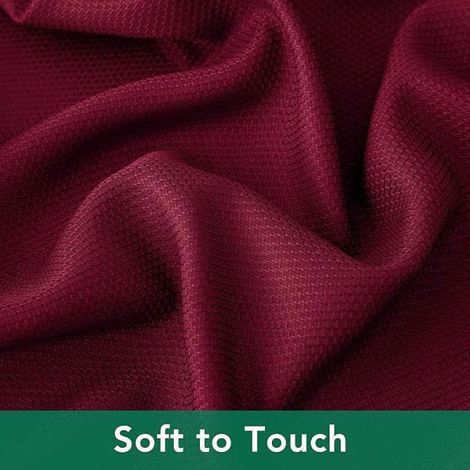 Biscaynebay Textured Fabric Christmas Rectangle Tablecloths 70x108 Inches Rectangular, Burgundy Water Resistant Spill Proof Tablecloths for Dining, Kitchen, Wedding and Parties, Machine Washable