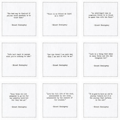 Five Star Napkins Hemingway Quotes, White Cotton Cocktail Napkins, Beverage Napkins, Bar Napkins, Cloth Napkins, Party Napkins, Events, Holidays, Weddings, Birthdays, Disposable, 4.5" x 4.5"- (50x)
