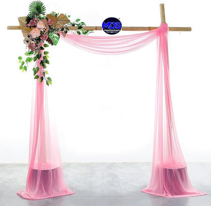 MDS Halloween Chiffon Draping Fabric - 1 Panel, 30" Wide x 30ft Long - Sheer Spooky Arbor & Canopy Drapery for Haunted House Backdrops, Party Ceilings, DIY Costumes & Themed Events - Coral