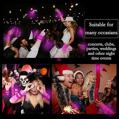 100 Pcs LED Bracelets Sound Activated with Flashing LED Strobe Music Control Light Up Bracelets for Rave, Game Prizes, Birthday Party Favor,Valentine's Day gift